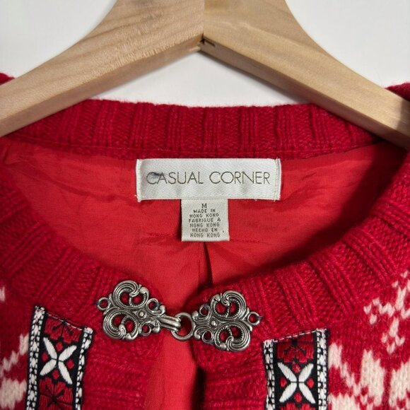 VINTAGE Casual Corner Wool Nordic Cardigan - Picture 8 of 8